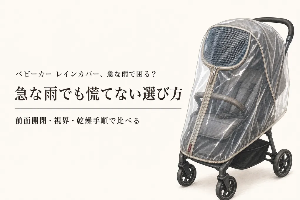 ベビーカー・抱っこ紐のレインカバー選び｜春の急な雨を着脱・視界・乾かしやすさで比較