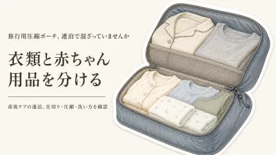 楽天でレビュー数が多い旅行用圧縮ポーチ6選｜産後ケア施設で衣類と赤ちゃん用品を仕切り・圧縮・洗えるかで比較